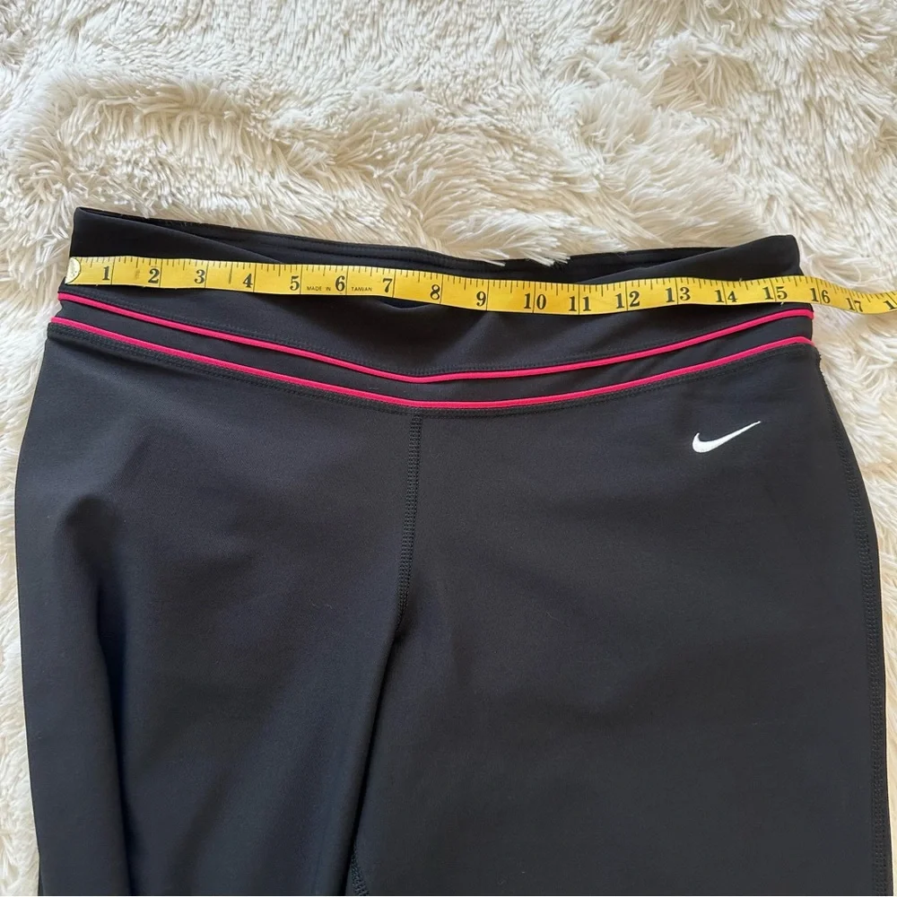NIKE Dri-FIT Black Pink Athletic Pants Medium Straight Leg Running Workout Gym
